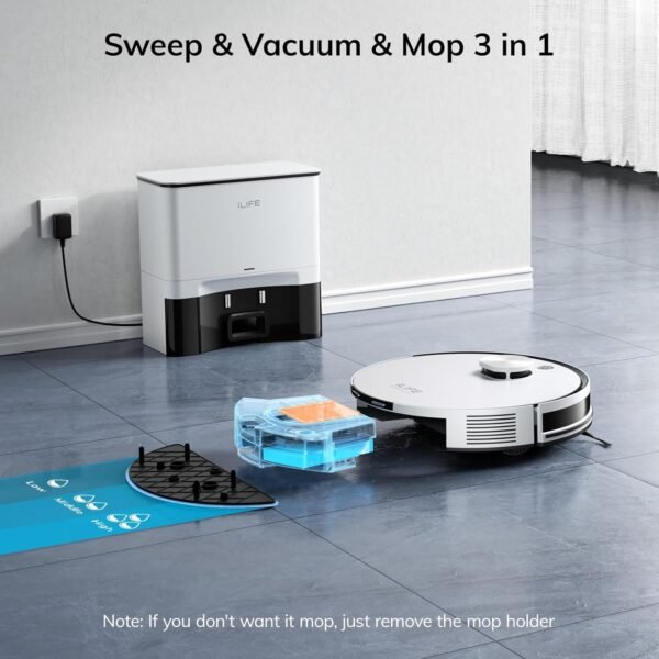 ILIFE A30 Pro Robot Vacuum and Mop, Self Emptying Station for 60 Days - Image 4