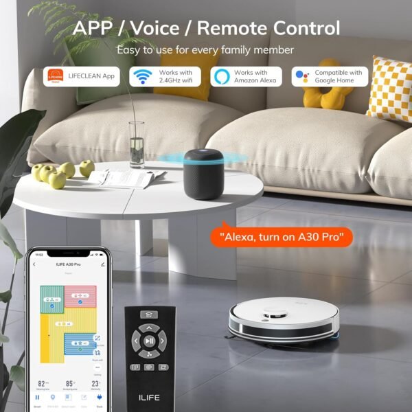 ILIFE A30 Pro Robot Vacuum and Mop, Self Emptying Station for 60 Days - Image 3