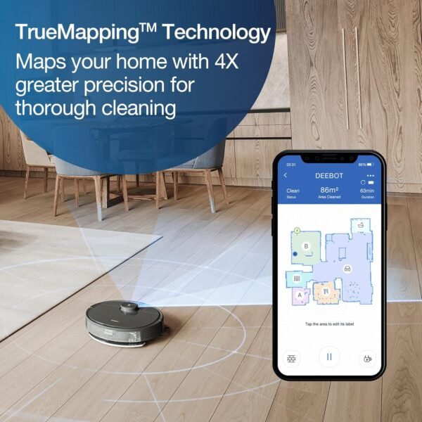 ECOVACS Deebot N8 Pro Robot Vacuum and Mop, Self Empty Station Compatible - Image 2